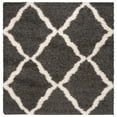 thumbnail image 1 of SAFAVIEH Daley Geometric Plush Shag Area Rug, Dark Grey/Ivory, 8' x 8' Square, 1 of 7