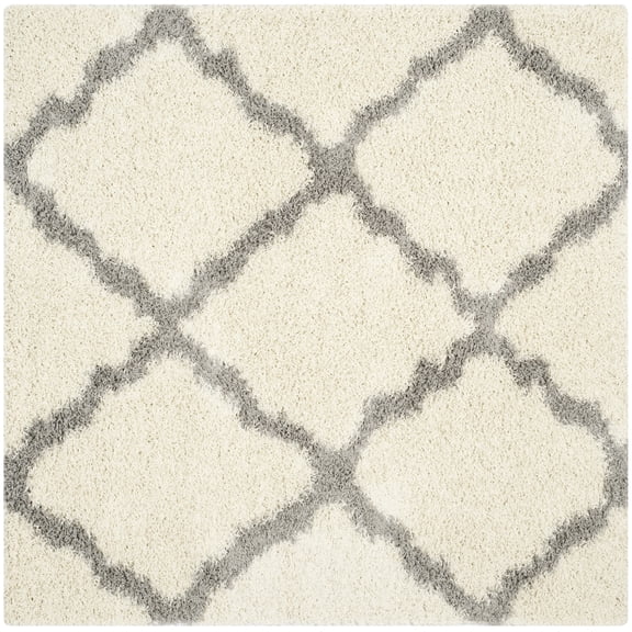 SAFAVIEH Daley Geometric Plush Shag Area Rug, Grey/Ivory, 11' x 15'