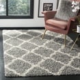 thumbnail image 1 of SAFAVIEH Daley Geometric Plush Shag Area Rug, Grey/Ivory, 4' x 6', 1 of 8