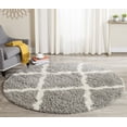 thumbnail image 1 of SAFAVIEH Daley Geometric Plush Shag Area Rug, Grey/Ivory, 6' x 6' Round, 1 of 7