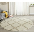 thumbnail image 1 of SAFAVIEH Daley Geometric Plush Shag Area Rug, Ivory/Beige, 6' x 6' Round, 1 of 9