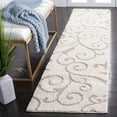 thumbnail image 1 of SAFAVIEH Florida Doug Floral Vines Geometric Shag Runner Rug, Ivory/Beige, 2'3" x 9' - Transitional Modern Design, Ivory & Beige, Non-Shedding & Easy Cleaning, Ultra Plush Thick Pile, Ideal for Livin, 1 of 11