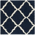 thumbnail image 1 of SAFAVIEH Daley Geometric Plush Shag Area Rug, Navy/Ivory, 6' x 6' Square, 1 of 7