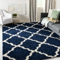 thumbnail image 1 of SAFAVIEH Daley Geometric Plush Shag Area Rug, Navy/Ivory, 8'6" x 12', 1 of 8