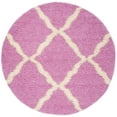 thumbnail image 1 of SAFAVIEH Daley Geometric Plush Shag Area Rug, Pink/Ivory, 6' x 6' Round, 1 of 6