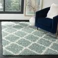thumbnail image 1 of SAFAVIEH Daley Geometric Plush Shag Area Rug, Seafoam/Ivory, 5'1" x 7'6", 1 of 9