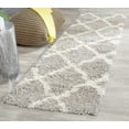 thumbnail image 1 of SAFAVIEH Daley Geometric Plush Shag Runner Rug, Grey/Ivory, 2'3" x 10', 1 of 8