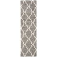 thumbnail image 1 of SAFAVIEH Daley Geometric Plush Shag Runner Rug, Grey/Ivory, 2'3" x 14', 1 of 5