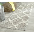 thumbnail image 1 of SAFAVIEH Daley Geometric Plush Shag Runner Rug, Grey/Ivory, 2'3" x 6', 1 of 8