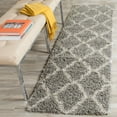 thumbnail image 1 of SAFAVIEH Daley Geometric Plush Shag Runner Rug, Grey/Ivory, 2'3" x 8', 1 of 8