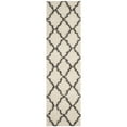 thumbnail image 1 of SAFAVIEH Daley Geometric Plush Shag Runner Rug, Ivory/Dark Grey, 2'3" x 6', 1 of 10