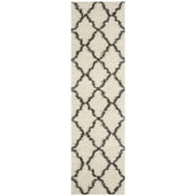 SAFAVIEH Daley Geometric Plush Shag Runner Rug, Ivory/Dark Grey, 2'3" x 6'