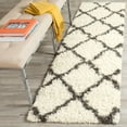 thumbnail image 1 of SAFAVIEH Daley Geometric Plush Shag Runner Rug, Ivory/Dark Grey, 2'3" x 8', 1 of 8
