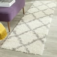 thumbnail image 1 of SAFAVIEH Daley Geometric Plush Shag Runner Rug, Ivory/Grey, 2'3" x 6', 1 of 8