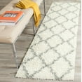 thumbnail image 1 of SAFAVIEH Daley Geometric Plush Shag Runner Rug, Ivory/Grey, 2'3" x 8', 1 of 8