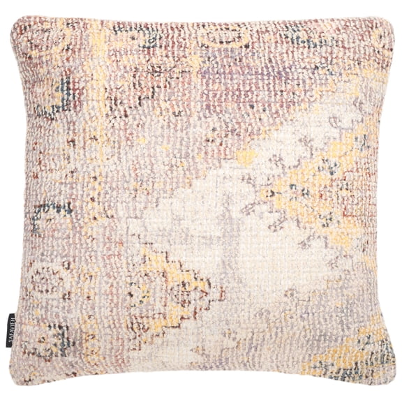 SAFAVIEH Dali 18" x 18" Contemporary Plum Abstract Cotton/Polyester Decorative Pillow