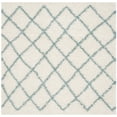 thumbnail image 1 of SAFAVIEH Dallas Diamond Geometric Shag Area Rug, Ivory/Seafoam, 6' x 6' Square, 1 of 6