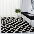 thumbnail image 1 of SAFAVIEH Dallas Jerrie Geometric Shag Area Rug, Black/Ivory, 6' x 9', 1 of 10