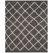 SAFAVIEH Dallas Jerrie Geometric Shag Area Rug, Dark Grey/Ivory, 8'6" x 12'
