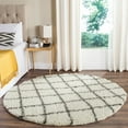 thumbnail image 1 of SAFAVIEH Dallas Jerrie Geometric Shag Area Rug, Ivory/Dark Grey, 6' x 6' Round, 1 of 8