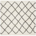 thumbnail image 1 of SAFAVIEH Dallas Jerrie Geometric Shag Area Rug, Ivory/Dark Grey, 6' x 6' Square, 1 of 11