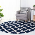 thumbnail image 1 of SAFAVIEH Dallas Jerrie Geometric Shag Area Rug, Navy/Ivory, 6' x 6' Round, 1 of 7