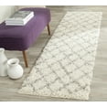 thumbnail image 1 of SAFAVIEH Dallas Jerrie Geometric Shag Runner Rug, Ivory/Grey, 2'3" x 6', 1 of 8