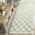 thumbnail image 1 of SAFAVIEH Dallas Jerrie Geometric Shag Runner Rug, Ivory/Seafoam, 2'3" x 8', 1 of 8