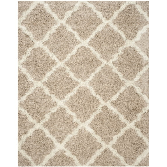 SAFAVIEH Dallas Logan Geometric Shag Area Rug, Beige/Ivory, 10' x 14'