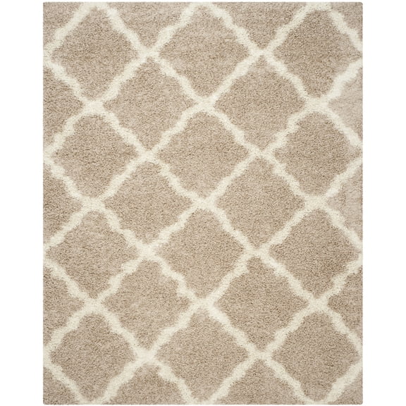 SAFAVIEH Dallas Logan Geometric Shag Area Rug, Beige/Ivory, 10' x 14'