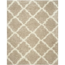SAFAVIEH Dallas Logan Geometric Shag Area Rug, Beige/Ivory, 8' x 10'