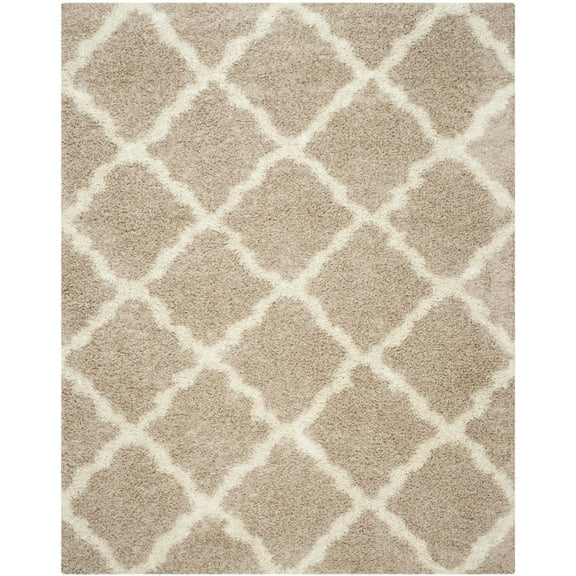 SAFAVIEH Dallas Logan Geometric Shag Area Rug, Beige/Ivory, 8' x 10'