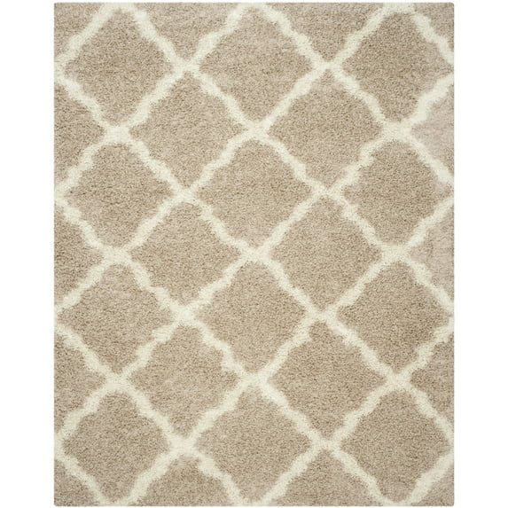 SAFAVIEH Dallas Logan Geometric Shag Area Rug, Beige/Ivory, 8' x 10'