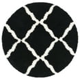 thumbnail image 1 of SAFAVIEH Dallas Logan Geometric Shag Area Rug, Black/Ivory, 6' x 6' Round, 1 of 8