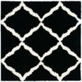 thumbnail image 1 of SAFAVIEH Dallas Logan Geometric Shag Area Rug, Black/Ivory, 6' x 6' Square, 1 of 9