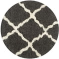 thumbnail image 1 of SAFAVIEH Dallas Logan Geometric Shag Area Rug, Dark Grey/Ivory, 6' x 6' Round, 1 of 7
