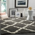 thumbnail image 1 of SAFAVIEH Dallas Logan Geometric Shag Area Rug, Dark Grey/Ivory, 8'6" x 12', 1 of 7