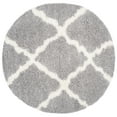 thumbnail image 1 of SAFAVIEH Dallas Logan Geometric Shag Area Rug, Grey/Ivory, 4' x 4' Round, 1 of 10