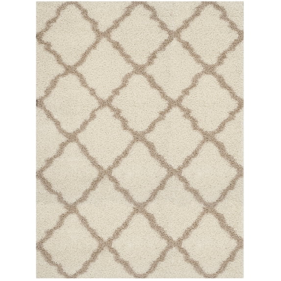SAFAVIEH Dallas Logan Geometric Shag Area Rug, Ivory/Beige, 10' x 14'