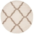 thumbnail image 1 of SAFAVIEH Dallas Logan Geometric Shag Area Rug, Ivory/Beige, 4' x 4' Round, 1 of 6
