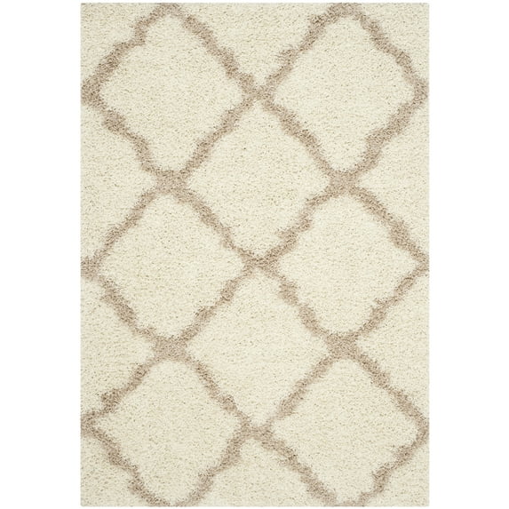 SAFAVIEH Dallas Logan Geometric Shag Area Rug, Ivory/Beige, 6' x 9'