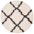 thumbnail image 1 of SAFAVIEH Dallas Logan Geometric Shag Area Rug, Ivory/Dark Grey, 4' x 4' Round, 1 of 6