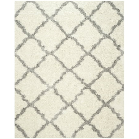 SAFAVIEH Dallas Logan Geometric Shag Area Rug, Ivory/Grey, 5'1" x 7'6"
