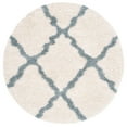 thumbnail image 1 of SAFAVIEH Dallas Logan Geometric Shag Area Rug, Ivory/Light Blue, 4' x 4' Round, 1 of 6