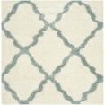 thumbnail image 1 of SAFAVIEH Dallas Logan Geometric Shag Area Rug, Ivory/Light Blue, 4' x 4' Square, 1 of 6