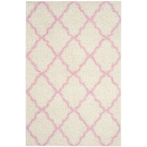SAFAVIEH Dallas Logan Geometric Shag Area Rug, Ivory/Light Pink, 2'3" x 4'