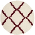 thumbnail image 1 of SAFAVIEH Dallas Logan Geometric Shag Area Rug, Ivory/Red, 4' x 4' Round, 1 of 7