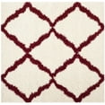 thumbnail image 1 of SAFAVIEH Dallas Logan Geometric Shag Area Rug, Ivory/Red, 8' x 8' Square, 1 of 7