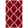 thumbnail image 1 of SAFAVIEH Dallas Logan Geometric Shag Area Rug, Red/Ivory, 3' x 5', 1 of 9
