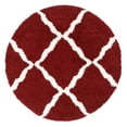 thumbnail image 1 of SAFAVIEH Dallas Logan Geometric Shag Area Rug, Red/Ivory, 6' x 6' Round, 1 of 9
